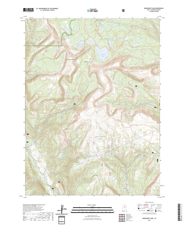 Grandaddy Lake, UT — USGS 7.5-minute topo (2023)