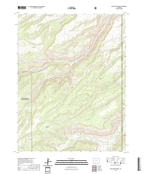 Escalante Forks, CO — USGS 7.5-minute topo (2022)