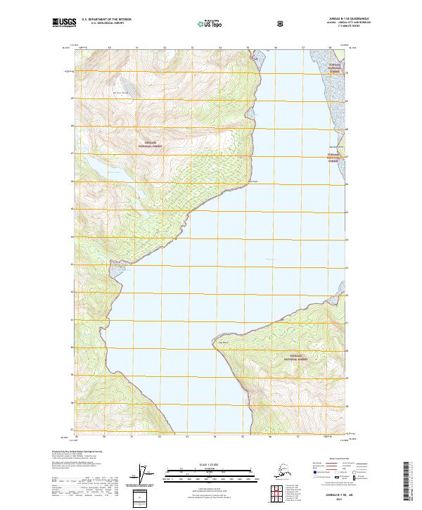Juneau B-1 SE, AK — USGS 7.5-minute topo (2021)
