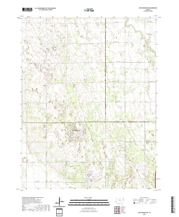 Hutchinson NW, KS — USGS 7.5-minute topo (2022)