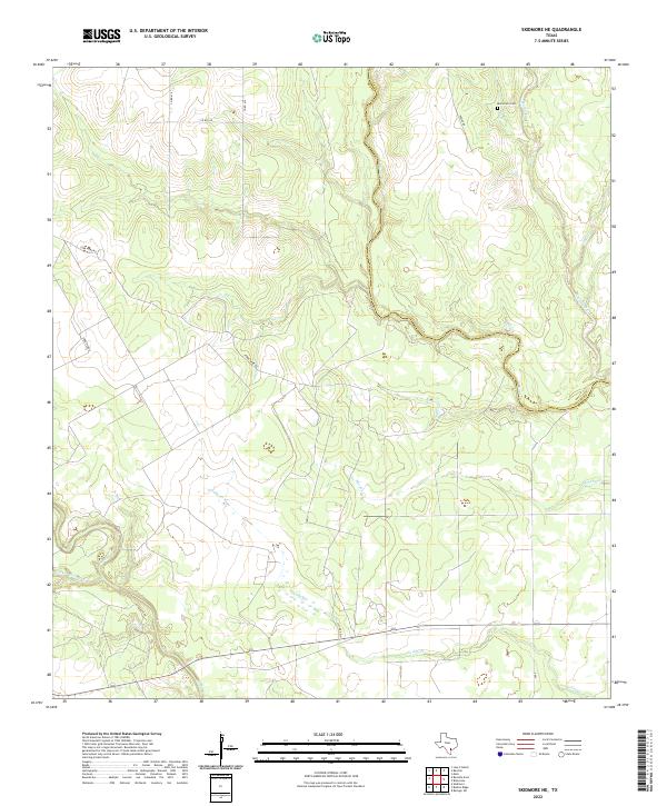 Skidmore NE, TX — USGS 7.5-minute topo (2022)