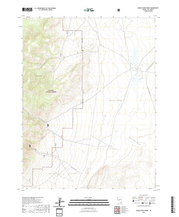 Dianas Punch Bowl, NV — USGS 7.5-minute topo (2021)