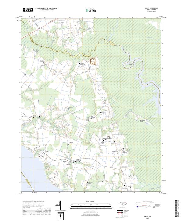 Shiloh, NC — USGS 7.5-minute topo (2022)