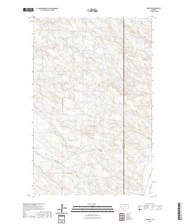 Harb SW, MT — USGS 7.5-minute topo (2024)