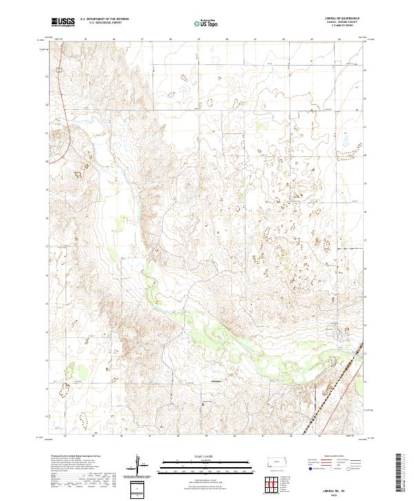Liberal NE, KS — USGS 7.5-minute topo (2022)