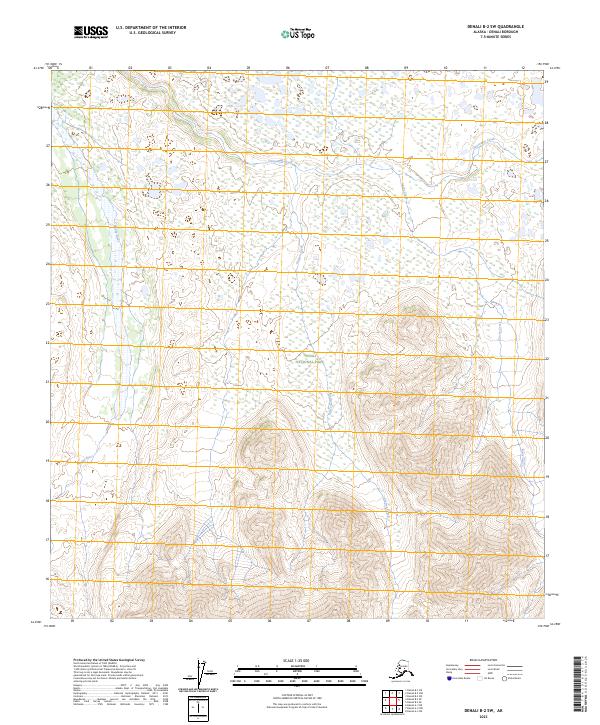 Denali B-2 SW, AK — USGS 7.5-minute topo (2023)