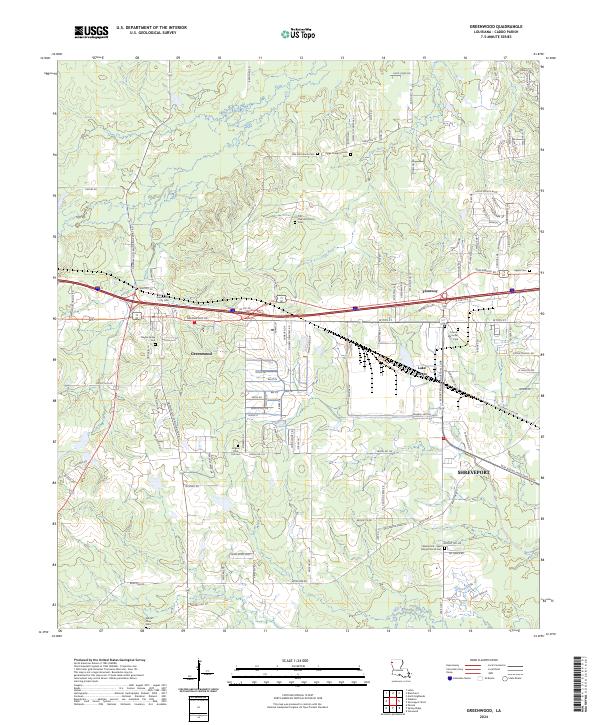 Greenwood, LA — USGS 7.5-minute topo (2024)