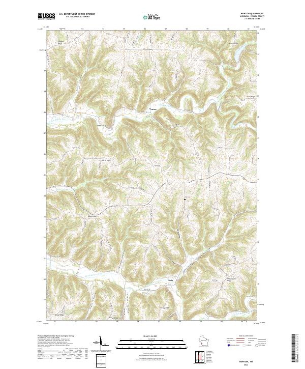 Newton, WI — USGS 7.5-minute topo (2022)