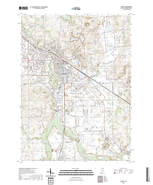 Goshen, IN — USGS 7.5-minute topo (2022)