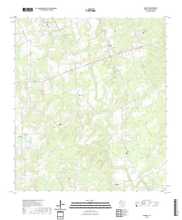 Sublime, TX — USGS 7.5-minute topo (2022)