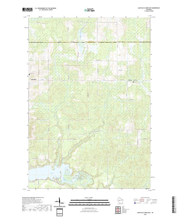 Lake Eau Claire East, WI — USGS 7.5-minute topo (2022)