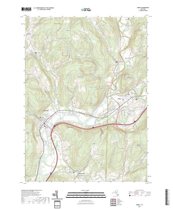 Sidney, NY — USGS 7.5-minute topo (2023)