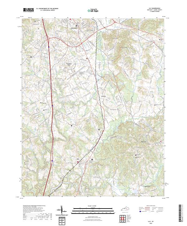 Lily, KY — USGS 7.5-minute topo (2022)