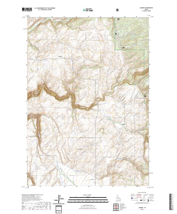 Lamont, ID — USGS 7.5-minute topo (2023)