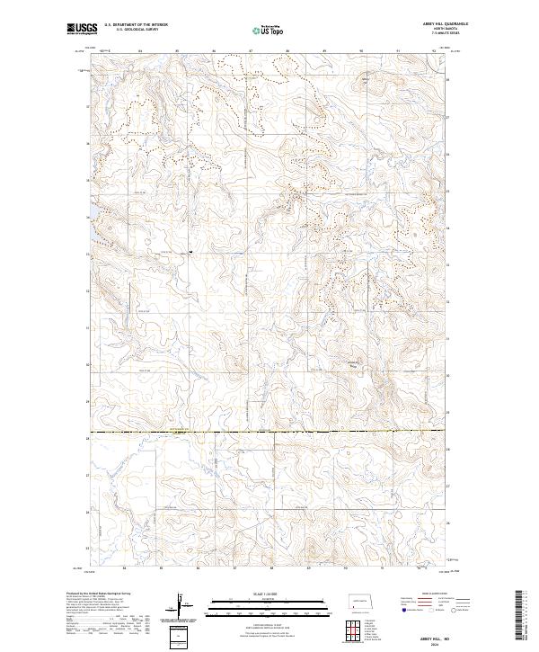 Abbey Hill, ND — USGS 7.5-minute topo (2024)