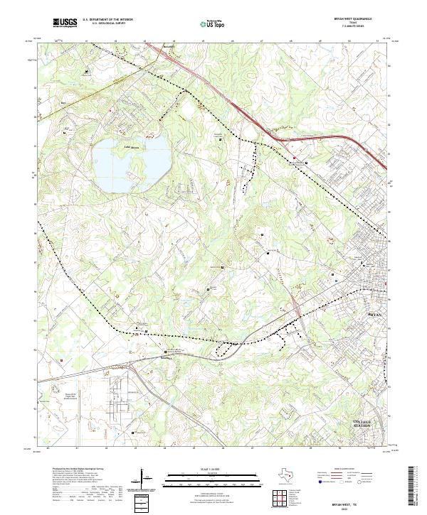Bryan West, TX — USGS 7.5-minute topo (2022)