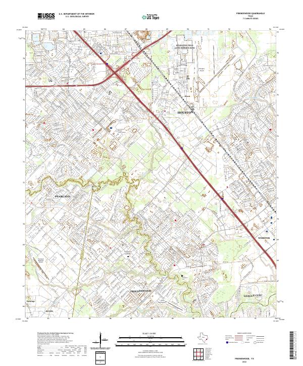 Friendswood, TX — USGS 7.5-minute topo (2022)