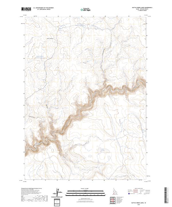 Battle Creek Lakes, ID — USGS 7.5-minute topo (2023)