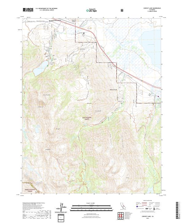Convict Lake, CA — USGS 7.5-minute topo (2021)