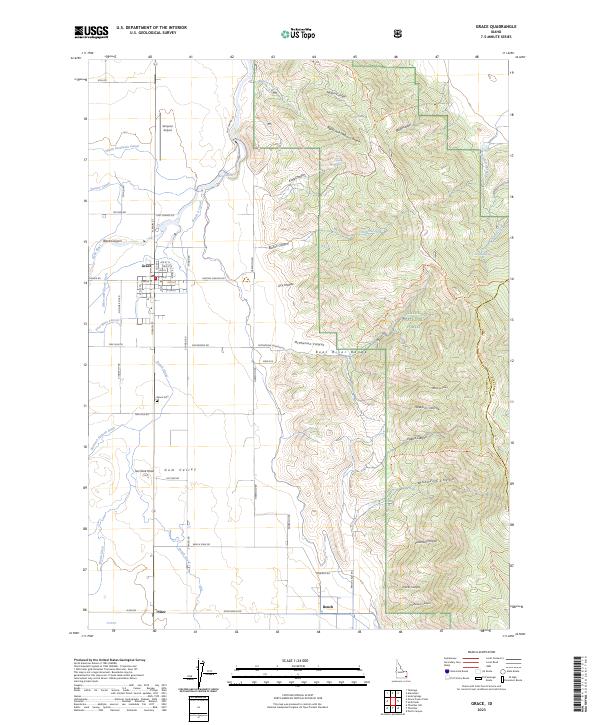 Grace, ID — USGS 7.5-minute topo (2023)