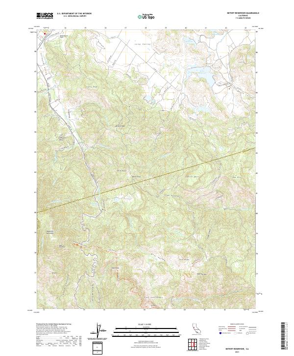 Detert Reservoir, CA — USGS 7.5-minute topo (2021)