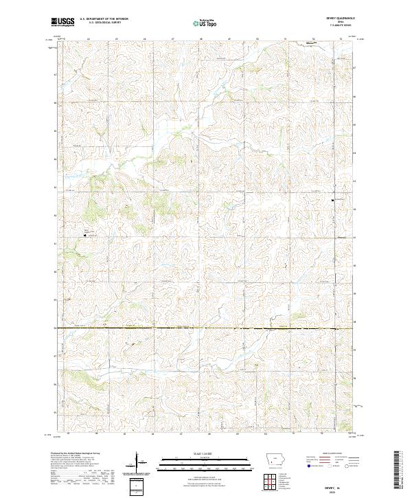 Dewey, IA — USGS 7.5-minute topo (2022)