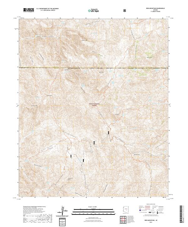 Iron Mountain, AZ — USGS 7.5-minute topo (2021)