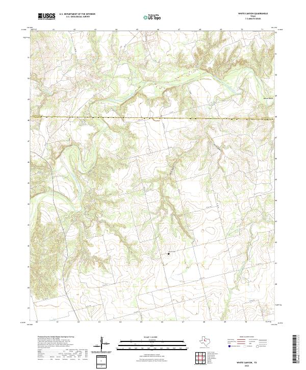White Canyon, TX — USGS 7.5-minute topo (2022)