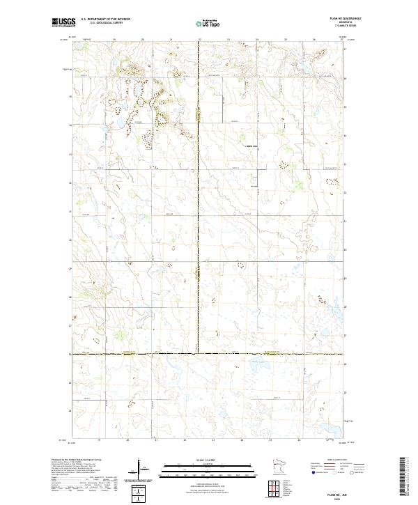 Flom NE, MN — USGS 7.5-minute topo (2022)