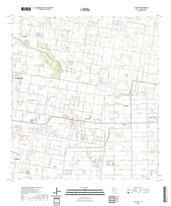 La Blanca, TX — USGS 7.5-minute topo (2022)