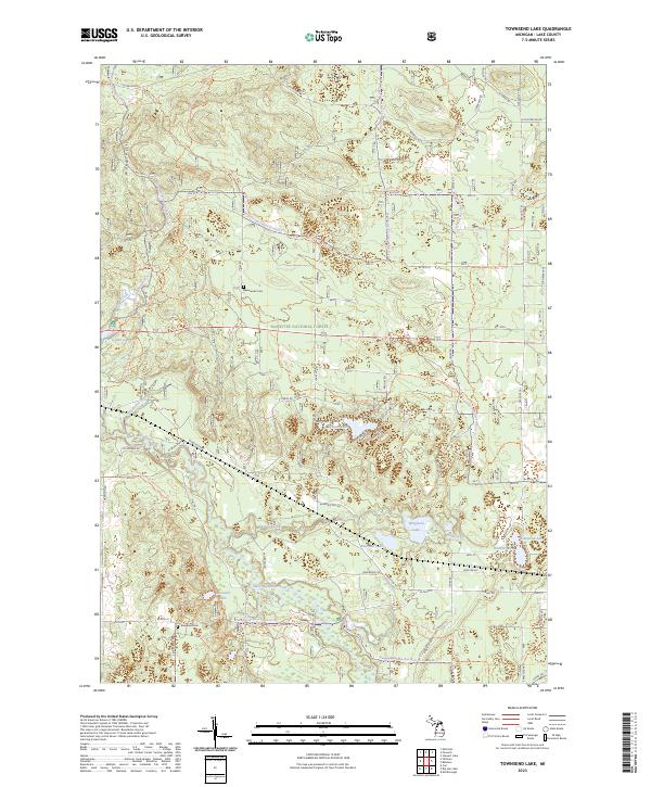 Townsend Lake, MI — USGS 7.5-minute topo (2023)