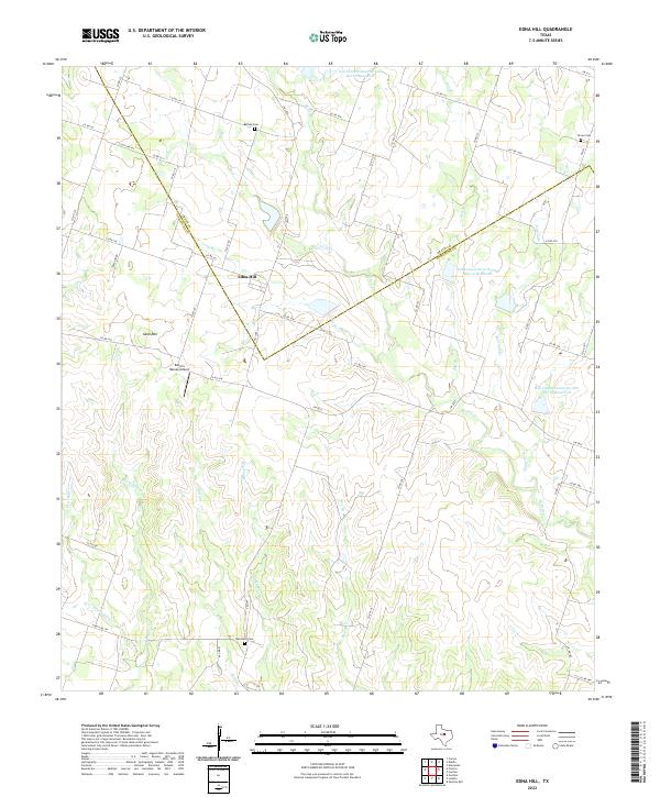 Edna Hill, TX — USGS 7.5-minute topo (2022)