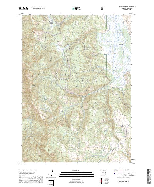 Crane Mountain, OR — USGS 7.5-minute topo (2023)