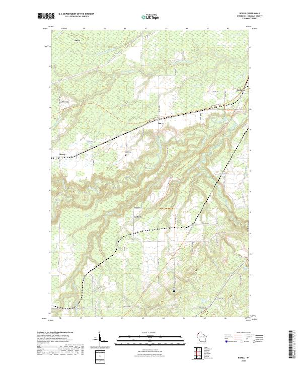 Borea, WI — USGS 7.5-minute topo (2022)