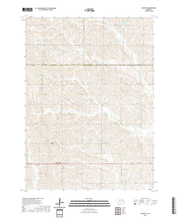 Wayne SW, NE — USGS 7.5-minute topo (2021)