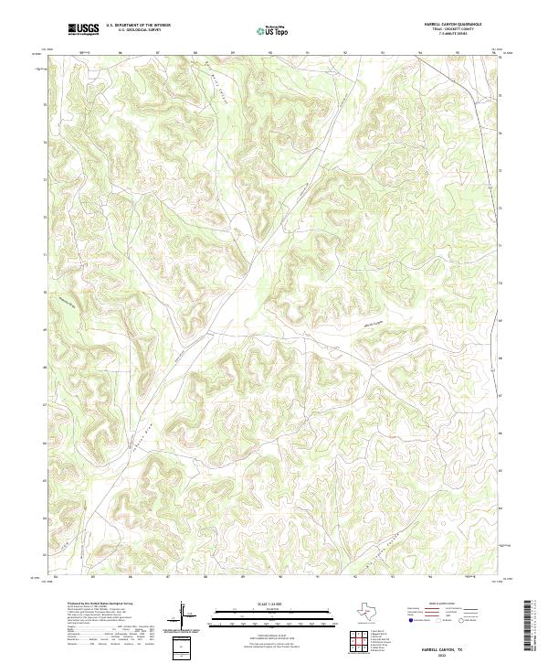 Harrell Canyon, TX — USGS 7.5-minute topo (2022)