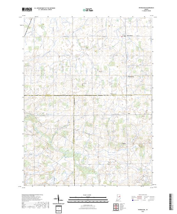 Petroleum, IN — USGS 7.5-minute topo (2022)