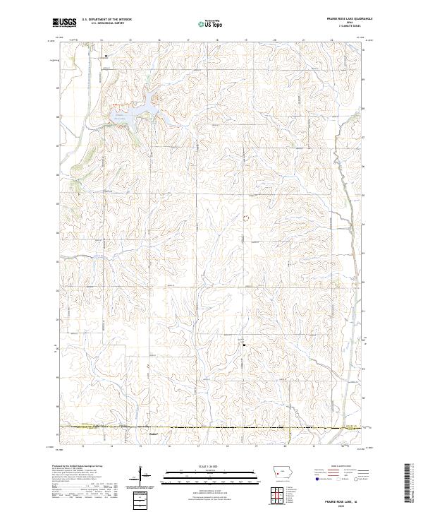 Prairie Rose Lake, IA — USGS 7.5-minute topo (2023)