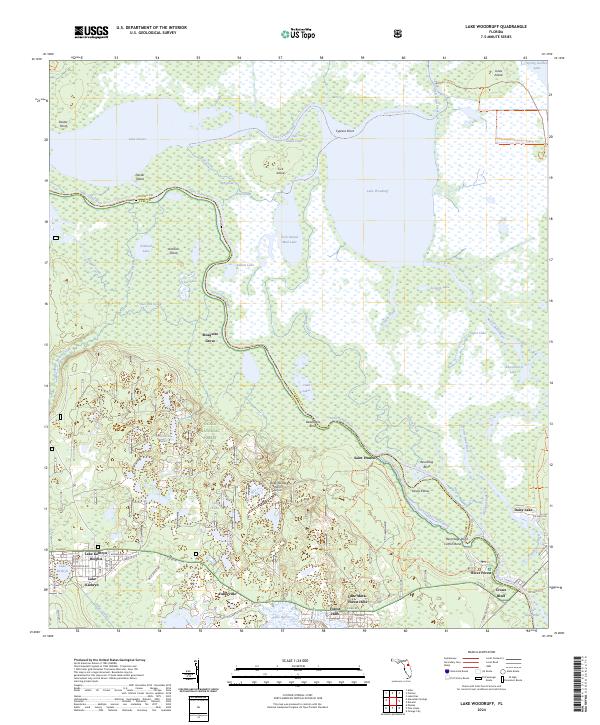 Lake Woodruff, FL — USGS 7.5-minute topo (2024)