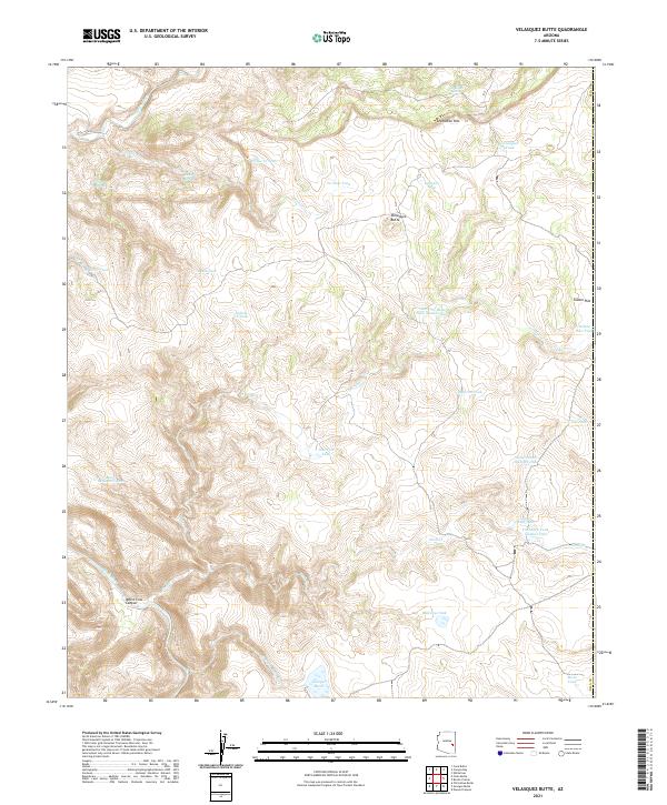 Velasquez Butte, AZ — USGS 7.5-minute topo (2021)