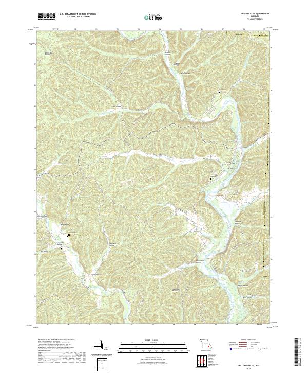 Lesterville SE, MO — USGS 7.5-minute topo (2021)