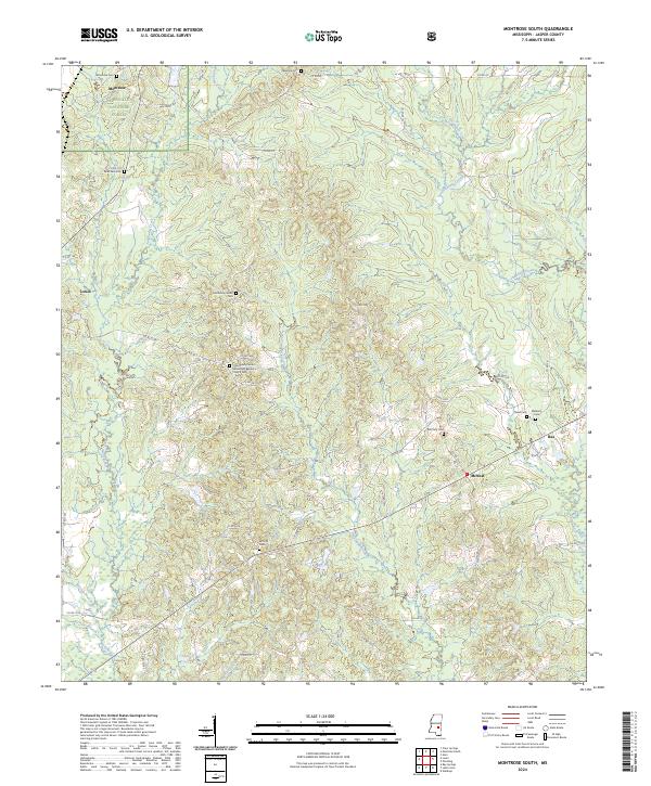 Montrose South, MS — USGS 7.5-minute topo (2024)