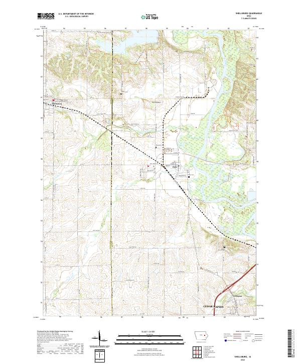 Shellsburg, IA — USGS 7.5-minute topo (2022)