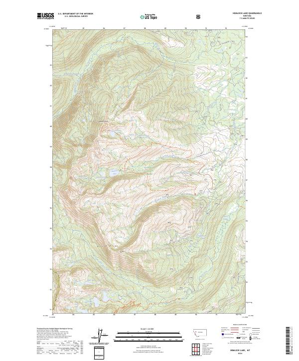 Hemlock Lake, MT — USGS 7.5-minute topo (2024)