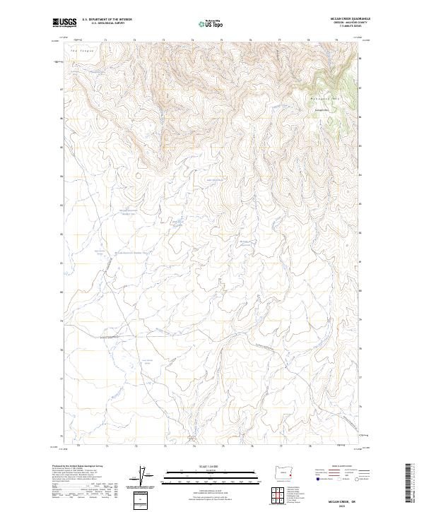 McCain Creek, OR — USGS 7.5-minute topo (2023)