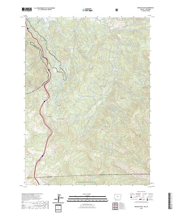 Siskiyou Pass, OR-CA — USGS 7.5-minute topo (2023)