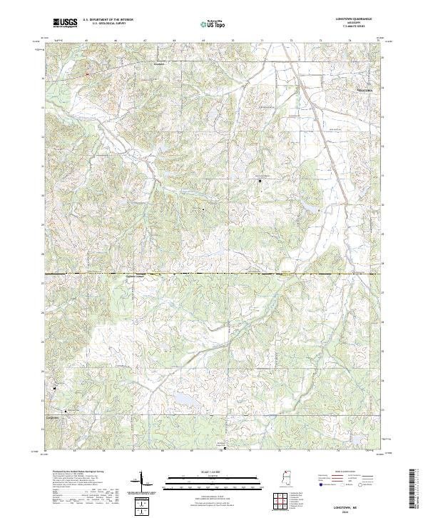Longtown, MS — USGS 7.5-minute topo (2024)