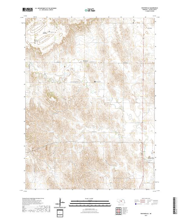 Westerville, NE — USGS 7.5-minute topo (2021)