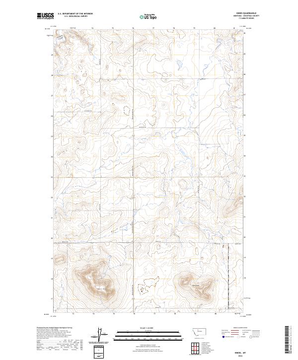 Knees, MT — USGS 7.5-minute topo (2024)