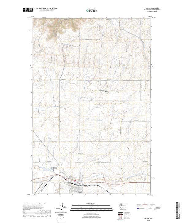 Wilbur, WA — USGS 7.5-minute topo (2023)